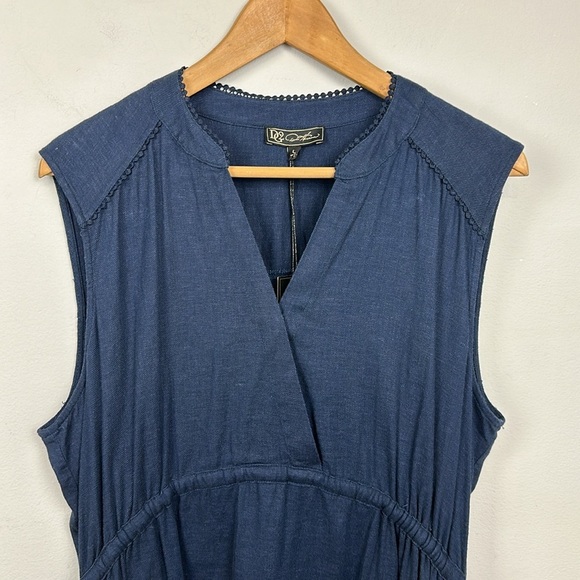 NWT DG2 By Diane Gilman Linen Blend High Low Sleeveless Top Sz L - Picture 2 of 10